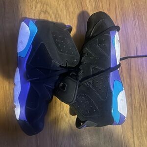 Nike Air Jordan 6 Retro Kids Size 2.5 2 1/2 Black Teal Purple